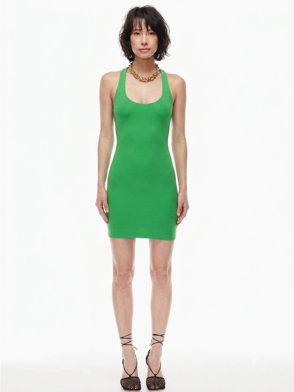 Babaton Aritzia Contour Racer Mini Dress Vibrant Green Size S